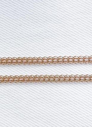 Золотая цепочка плетение венеция (питон) 55 см, 3-4 мм из красного золота 585 пробы