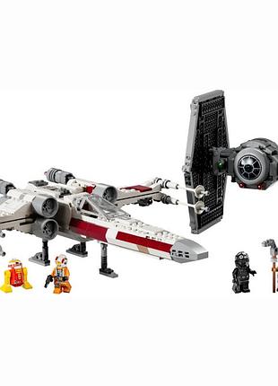 Детский конструктор лего набор звездные войны истребитель tie и корабль x-wing для мальчиков конструкторы star wars