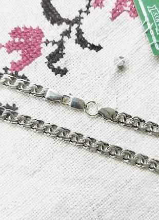 Срібний чоловічий ланцюг бісмарк 60 см, 18 г 5 мм ширина