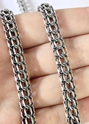 Срібний литий чоловічий великий ланцюг 60 см венеція, 45 г