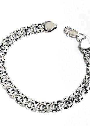 Серебряный браслет бисмарк 22,5 р мужской широкий 925
