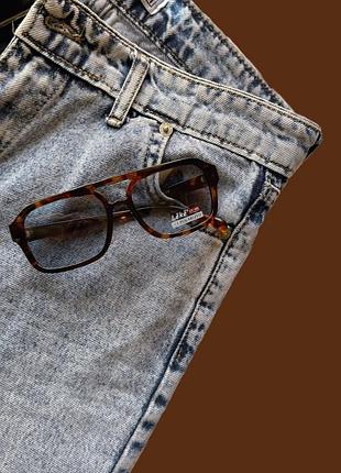 Солнцезащитные очки авиаторы / унисекс / черепаховая оправа