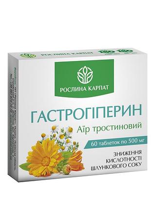 Гастрогиперин аир рослина карпат для снижения кислотности желудка 60 табл. по 500 мг