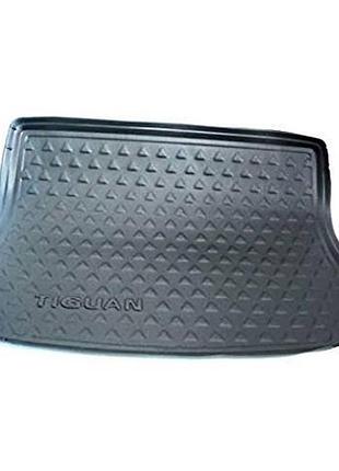 Коврик в багажник volkswagen tiguan (5n), с надписью, для автомобилей с высоким полом багажника