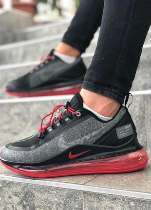 Чоловічі кросівки найк nike air max 720 black/grey/red