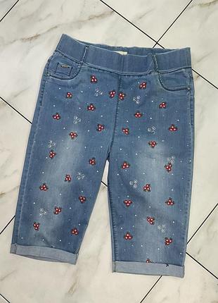 Женские джинсовые синие шорты бриджи капри размер 52-54 (xl-2xl)