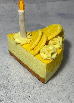 Лимонний чизкейк, торт з фетру,жовтий торт