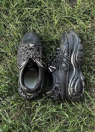 Кросівки buffalo platform sneakers black черные буффало на платформе