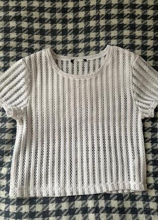 Майка футболка біла сітка