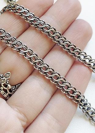 Серебряная мужская цепь венеция, фараон 60 см, литая широкая, вес 18 г