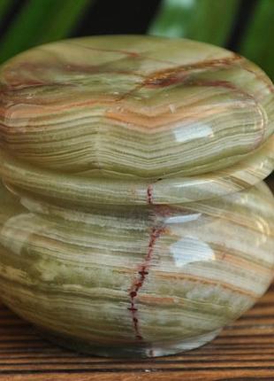 Шкатулка из натурального камня оникс, 5х4 см (цвет, как на фото)