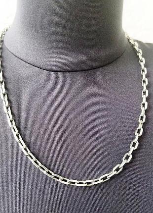 Срібний чоловічий якірний ланцюжок, якір 55 см