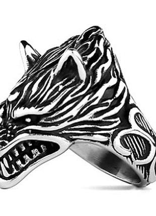 Мужское кольцо перстень 20 р, волк
