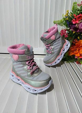 Черевики чоботи на дівчинку осінь 🍂 зима ❄️ skechers 23р устілка 14-14,5 см