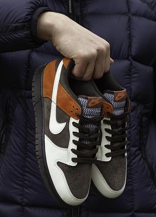 Мужские кроссовки nike sb dunk velvet brown and rugged orange 41-42-43-44