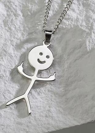 Чоловічі модні ланцюжки сірі біжутерія з кулоном факі з неіржавкої сталі