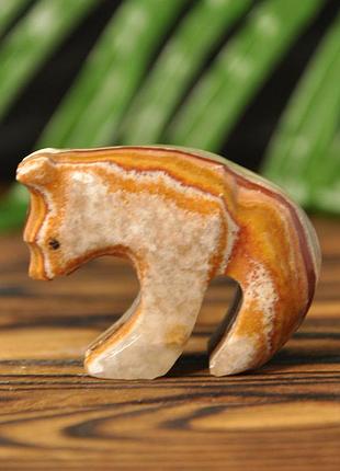 Статуэтка мишка из камня оникс, 5х4 см (цвет, как на фото)