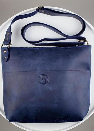 Сумка-месенджер skill з натуральної шкіри crazy horse, через плече (синій)
