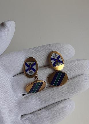 Антикварные запонки с эмалью бижутерия