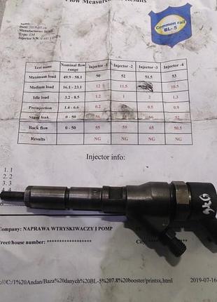 Peugeot 2.0 hdi форсунка 0445110076 печать