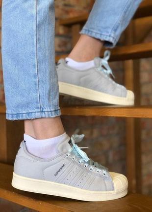 Жіночі кросівки adidas superstar grey