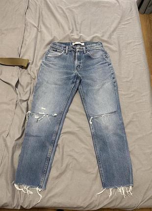 Джинси lee мом з розрізами на коліні