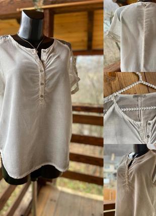 Фірмова стильна якісна натуральна блуза з шовку