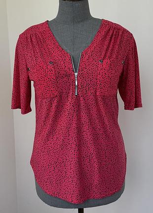 Жіноча блуза з коротким рукавом. жіноча рожева блуза. жіноча блуза в горошек