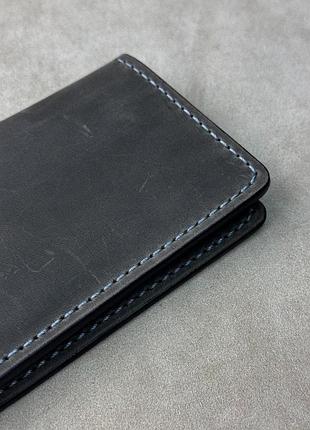 Чоловіче портмоне ручної роботи з натуральної шкіри crazy horse sg014 (сірий)