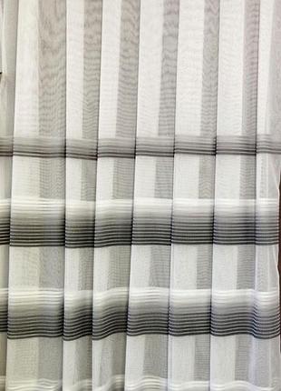 Тюль у смужку на бамбуковій основі турецького виробництва для дитячої вітальні і спальні ніжний тюль зі смужками