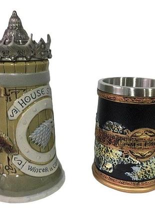 Подарунковий набір кухоль game of thrones house stark гра престолів дім старків і кухоль сім королівств