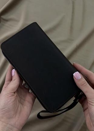 Шкіряний клатч-гаманець із натуральної шкіри crazy horse (коричневий)