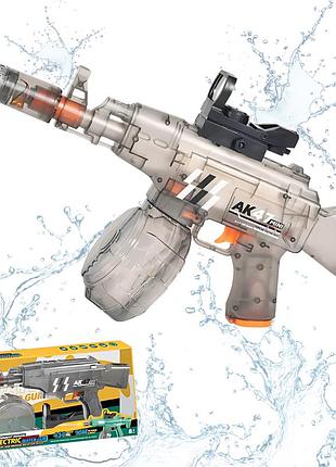 Водний електричний пістолет для дітей, бластер на акумуляторі, водний автомат ак47, іграшковий, сірий