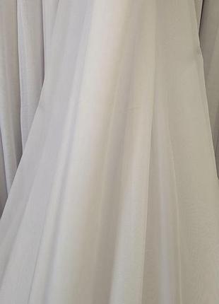 Тюль креп шифон однотонний молочний щільний виробництво туреччина в спальню для дитячої тюль в вітальню