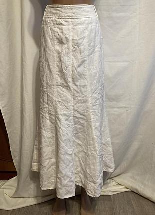 Юбка женская длинная белая 100% лен