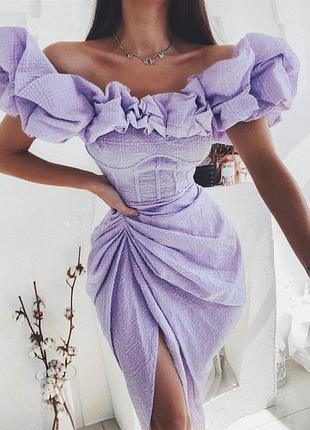 Розпродаж сукня prettylittlething миди з текстурного матеріалу  драпірування