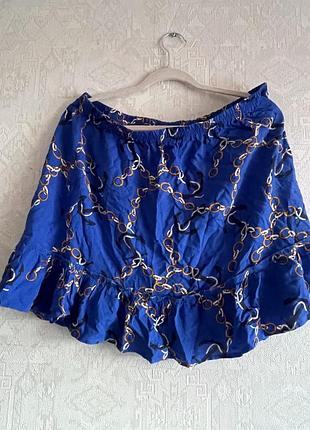 Жіноча міні спідниця на резинці з оборкой у морському стилі фірми papaya, 16 розмір