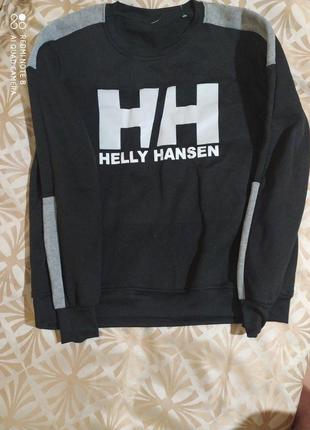 Свитер с большим лого на флисе, с хлопком helly hansen