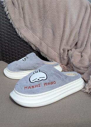 Стильные женские тапочки тапки закрытые серые 40-43 жанккие домашнее тапочки