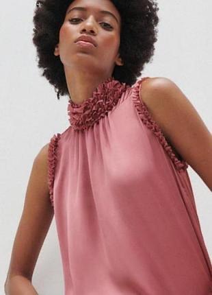 Zara атласна блуза топ шикарного кольору