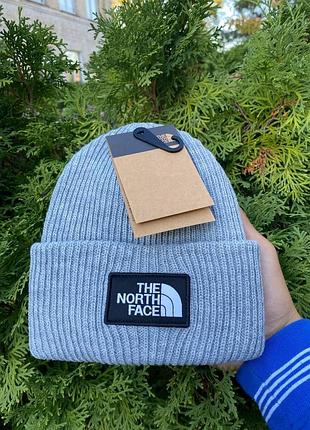 Шапка мужская зимняя The North Face простая качественная теплая шапка фирменная, подростковые шапки тнф