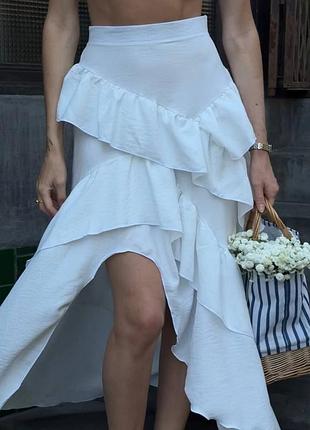 Асиметрична спідниця з рюшами