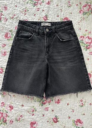 Чорні джинсові шорти house denim