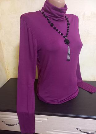 Водолазка maddison 95% cotton фиолетовый цвет s-m2 фото