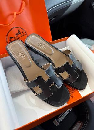 Шкіряні люкс шльопанці Teddy sandals Biebers black