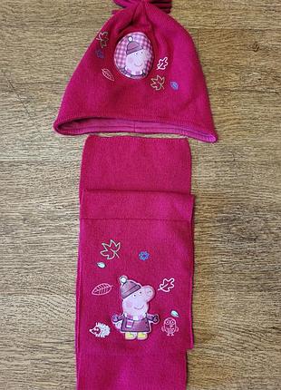 Набір шапка та шарф. комплект peppa pig