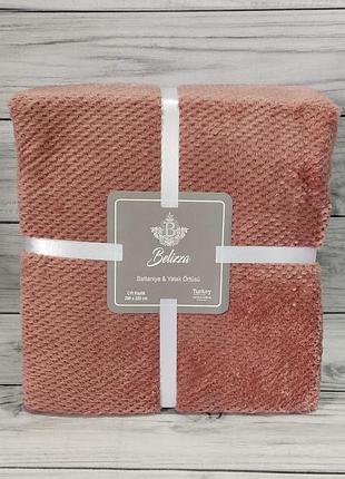 Плед микрофибра евро размер 200х220 см  belizza home пудровый