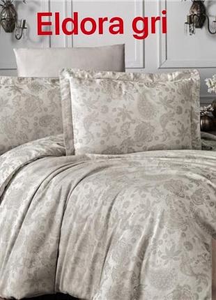 Постельное бельё сатин жаккард  евро altinbasak eldora gri
