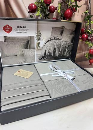 Постельное белье сатин жаккард евро размер cotton box demure vizon