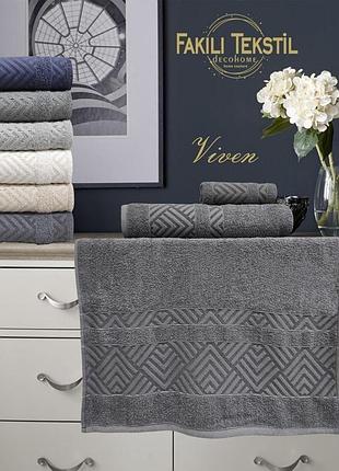Набір махрових рушників для обличчя fakili tekstil viven 50 на 90 см в упаковці 6 штук